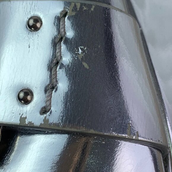 Roger Vivier Silver Leather Platform High Heels With Square Buckle Design Made I - Picture 7 of 9